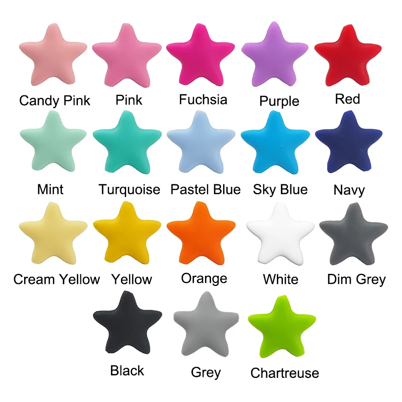 DIY Baby Star-Beads Silicone Chenkai Jewelry-Toy Pacifier Montessori Dummy 10pcs