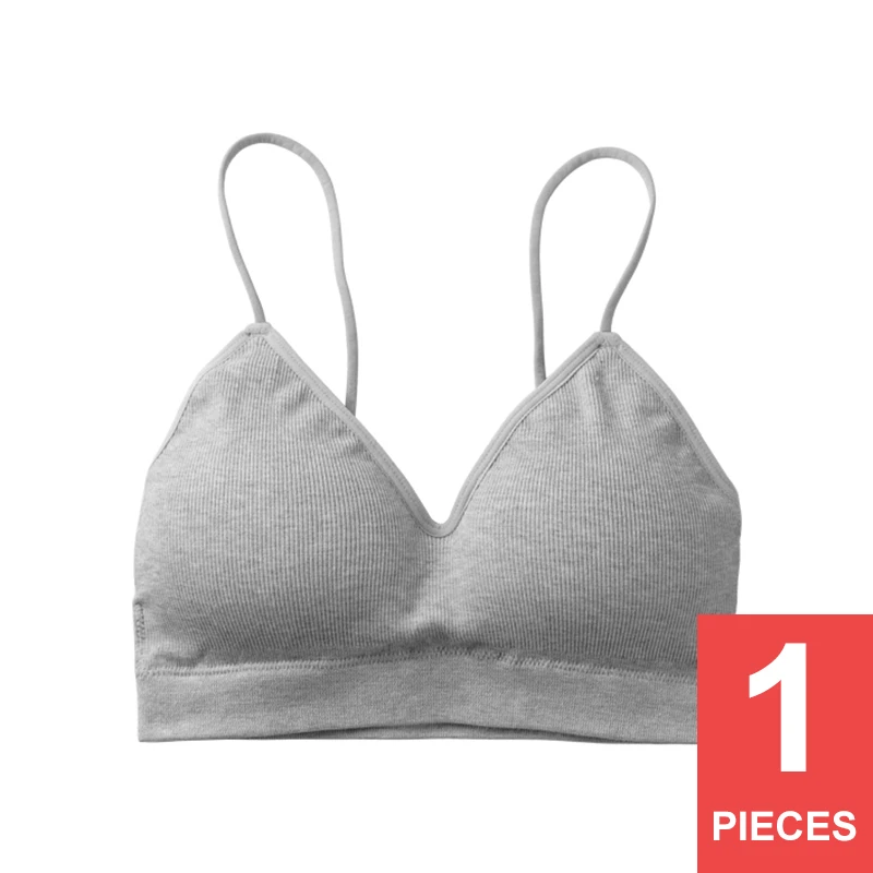 Perfering Bralette бюстгальтер пуш-ап Хлопковые женские бюстгальтеры для женщин топы для фитнеса бюстгальтер нижнее белье без косточек бесшовное A B C - Цвет: GRAY 1