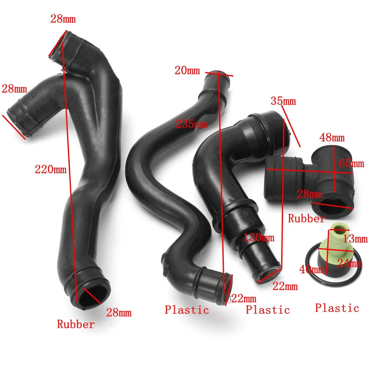 New 6Pcs/Set Black Car Engine Crankcase Breather Hose Pipe Set for VW Golf Jetta Audi TT Quattro 2000 2001 2002 2003 | Автомобили и