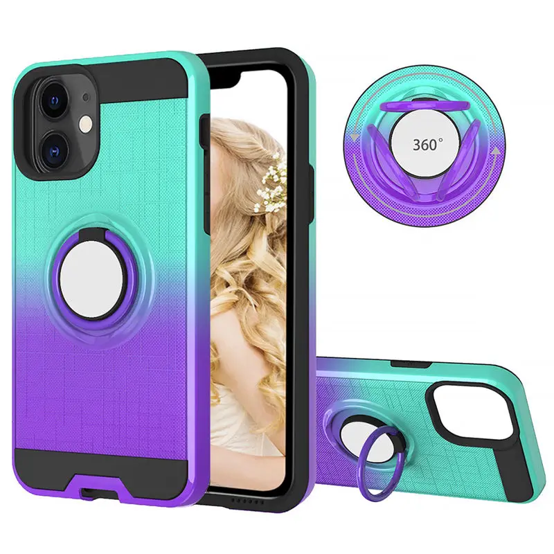 360 магнитный чехол для телефона с кольцом на палец для iPhone 11 Pro Max XR XS Max 8 7 6 6S Plus противоударный градиентный Магнитный чехол для iPhone 11