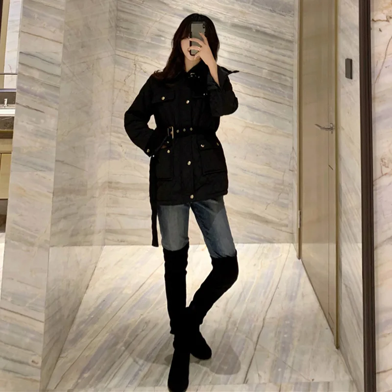 

Short-height Loose-Fit Single-Breasted Cotton-padded Clothes Women's Autumn And Winter New Style Korean-style INS Elegant Waist