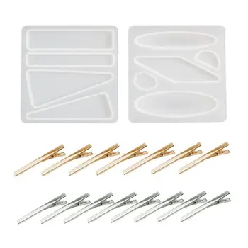

Crystal Epoxy Resin Mold Hair Clip Barrette Casting Silicone Mould Handmade DIY