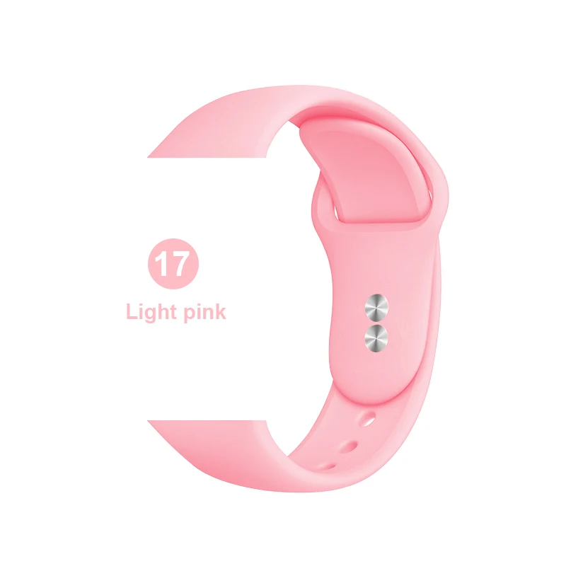 17 Силиконовый спортивный ремешок для часов Apple Watch 5 4 3 2 1 38 мм 42 мм ремешок для часов iwatch 40 мм 44 мм силиконовый браслет - Цвет ремешка: 17