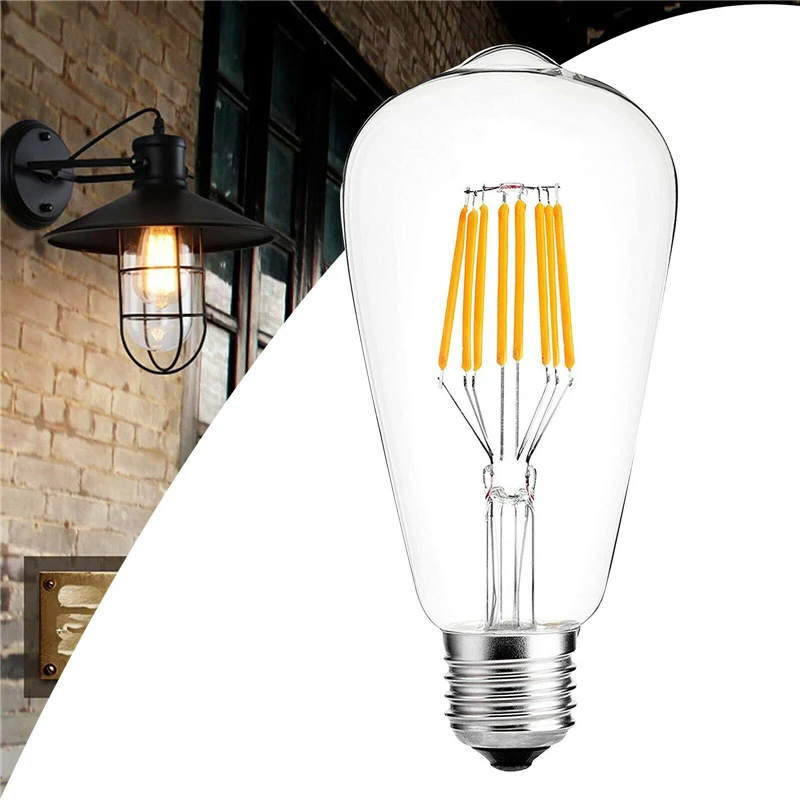 LED電球 エジソン フィラメント クリアガラス 4W e26 電球色 20個