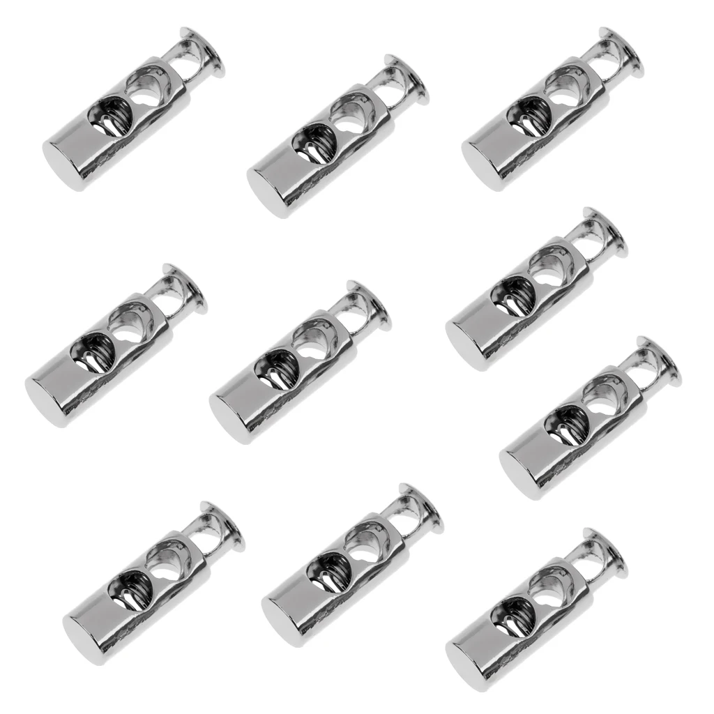 10x Paracord Cord Lock Clamp 2 Hole Toggles Spring Stop +  Shock Rope