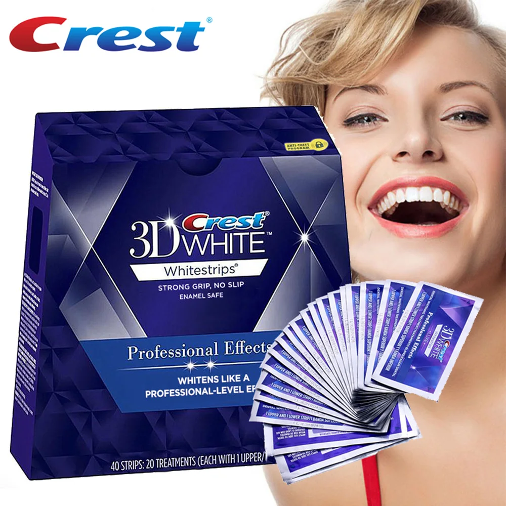 Offerte Crest 3D Whitestrips Effetti Professionali Kit di Sbiancamento Dei Denti Igiene Orale Sbiancamento Dei Denti Strisce 20 Sacchetto Scatola o 10 Del Sacchetto NoBox