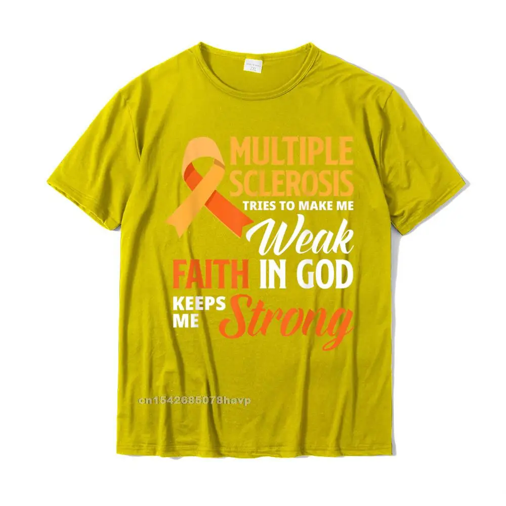 Design Normal Crew Neck T Shirts VALENTINE DAY Tops Tees Short Sleeve for Men 2021 Newest Pure Cotton Printed T-Shirt Multiple Sclerosis Faith God Jesus Multiple Sclerosis T-Shirt__21419. yellow