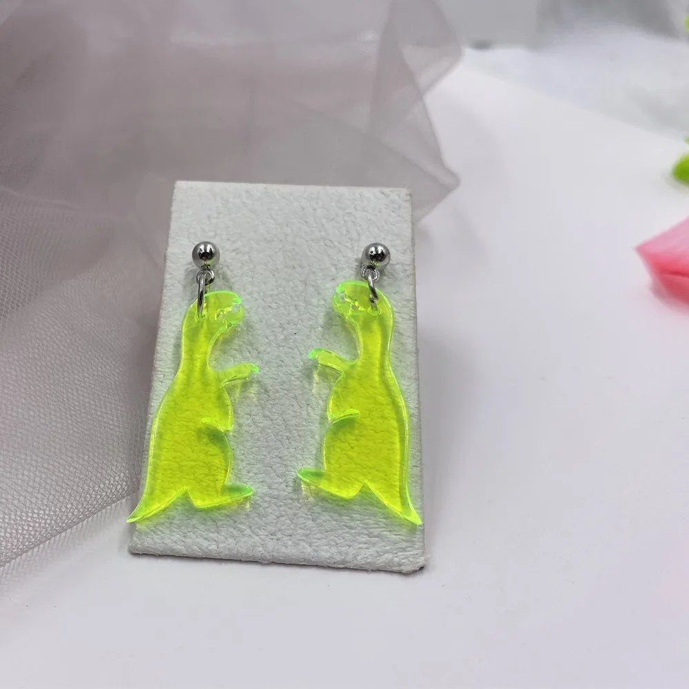 Cute Colorful Animal Acrylic Little Dinosaur Earrings for Girls Women Children Birthday Gift Lovely Jewelry animal earrings,acrylic earrings