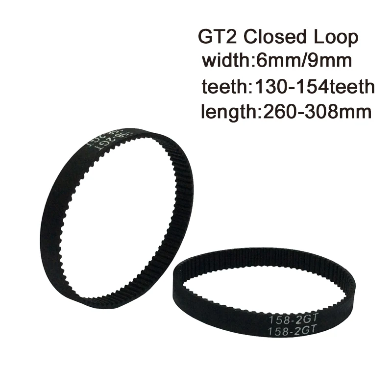 3D Printer Timing Belt 2GT-6 Closed Loop Rubber Belt Length 110-1524mm Width 6mm