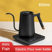 TIMEMORE Smart Mini Fish Electric Pour Over Kettle 600ml 220V Gooseneck Variable Kettle Temperature Control Hand Brew Coffee Pot