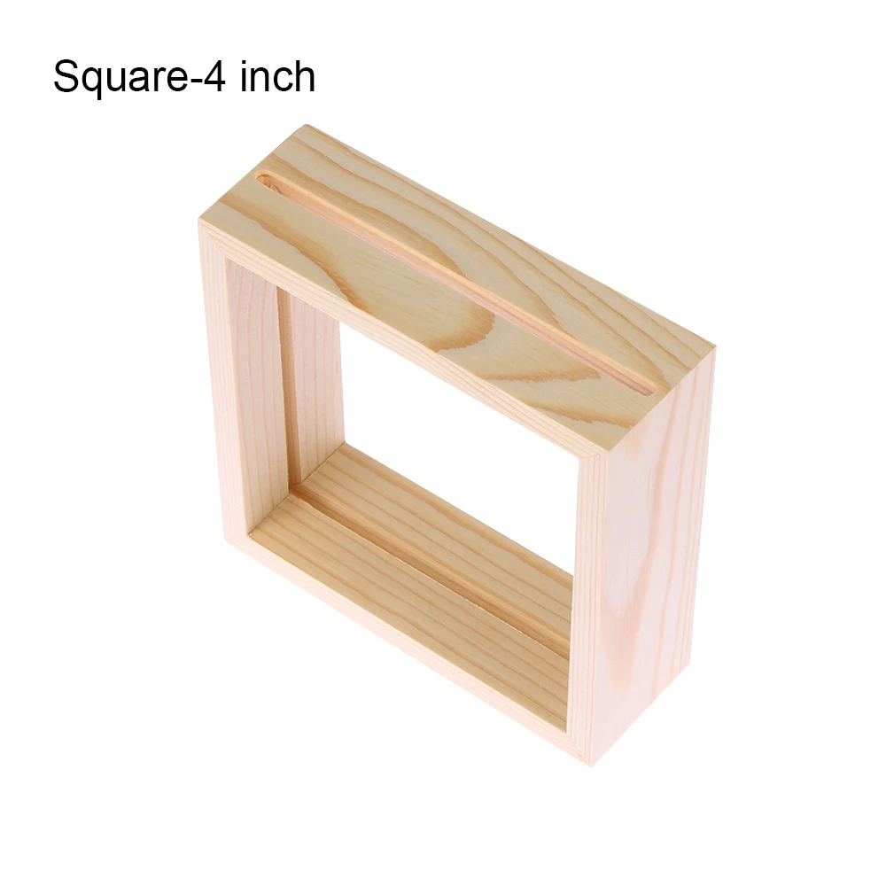 square-4 inch Style2 1 шт., мини деревянная фоторамка, винтажный держатель для фотографий, свадебные украшения для семьи, аксессуары, стильные инструменты для экологически чистого искусства - Цвет: square-4 inch Style2