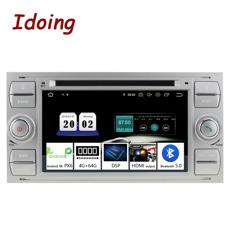 Автомагнитола Idoing 7 &quot2 din Andriod 10 dvd плеер мультимедийный PX6 4 Гб + 64 ГБ Восьмиядерный