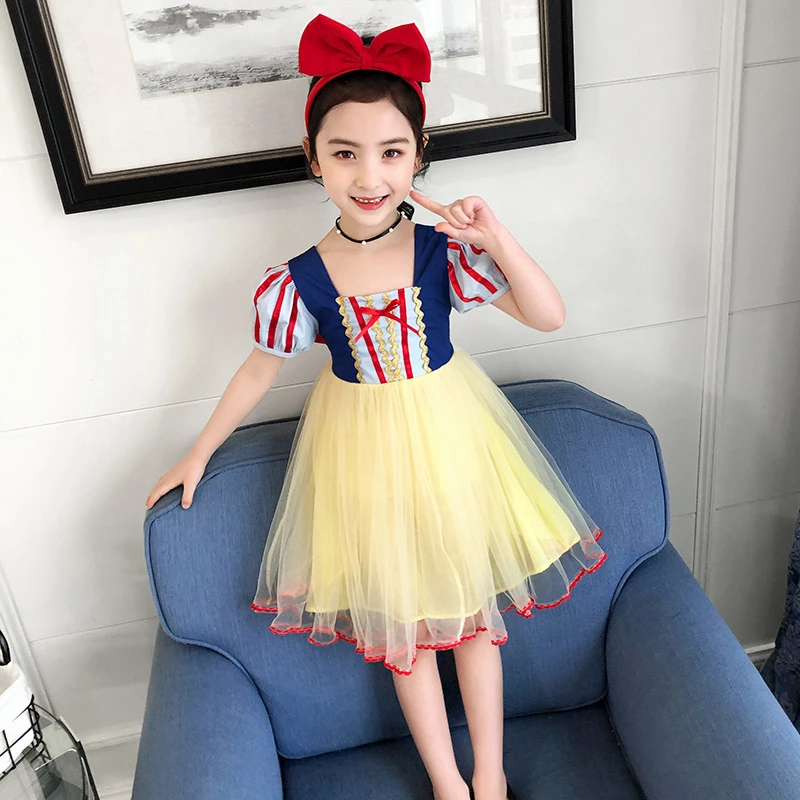 Vestido de verano para niñas, ropa de manga abullonada, hilo red, para niños, vestidos de princesa para fiesta de cumpleaños de 3 a 12 años|set de ropa| - AliExpress