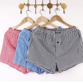 

3 Pieces Black Plaid Boxershorts Men 100% Cotton Mens Underwear Boxers Casual Man Boxer Hombre Breathable Male Panties Brand New