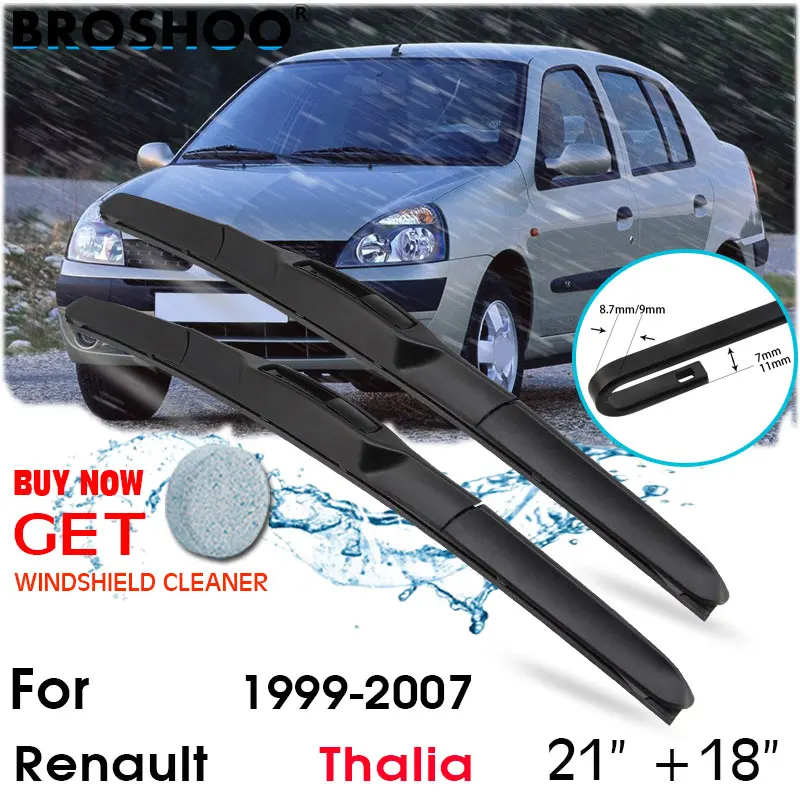 Spazzola Tergicristallo Per Auto Finestra Anteriore Tergicristalli Spazzole J Gancio Accessori Auto Per Renault Thalia 21 "18" 1999-2007
