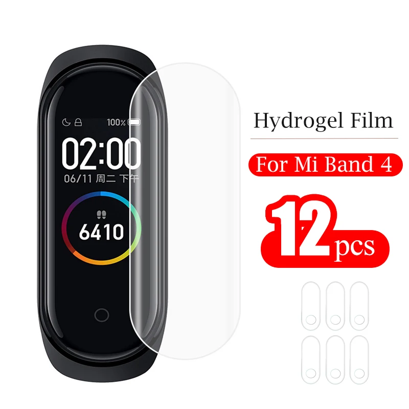 

12pcs Screen Protector Tempered Glass Full Screen Film For Mi Band 4 miband 4 mi band4 xiomi xiami Film Smart Wristband Bracelet