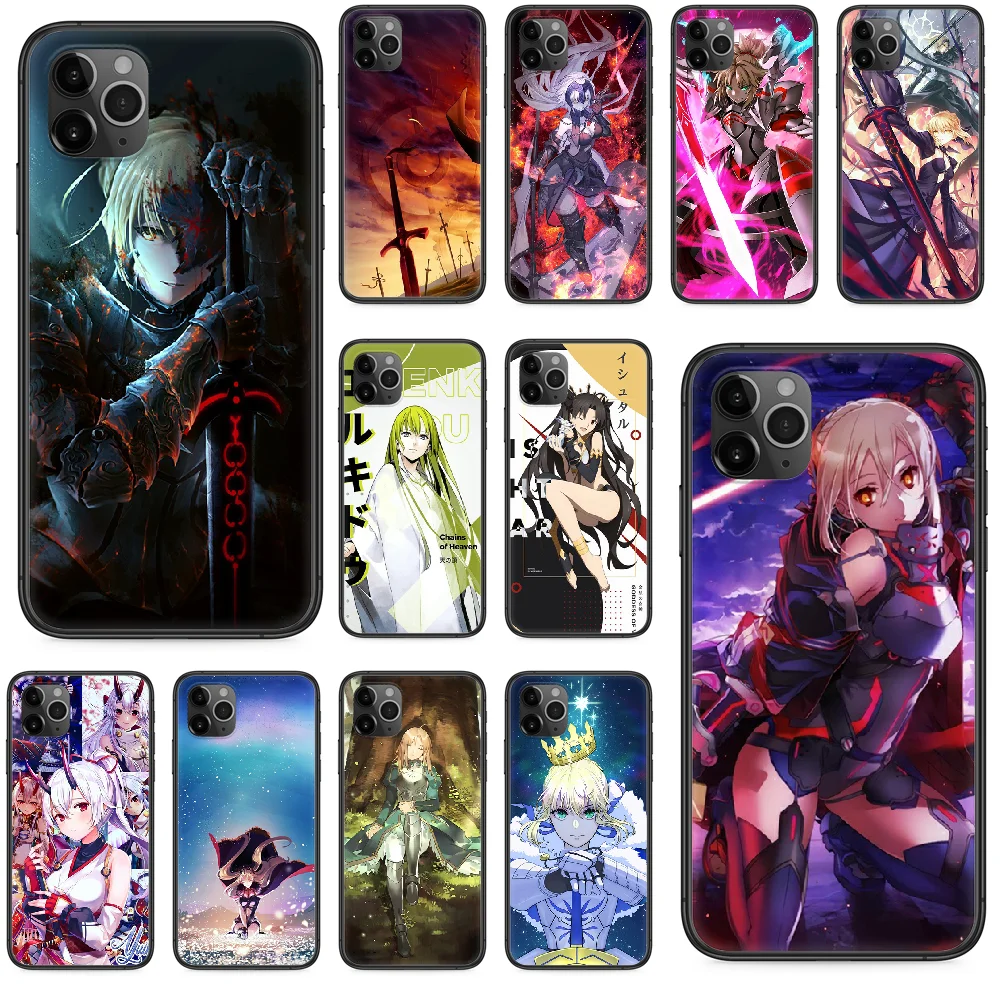 Fate Grand заказ аниме чехол для телефона iphone 4 4s 5 5S SE 5C 6 6S 7 8 plus X XS XR 11 PRO MAX 2020 Черный