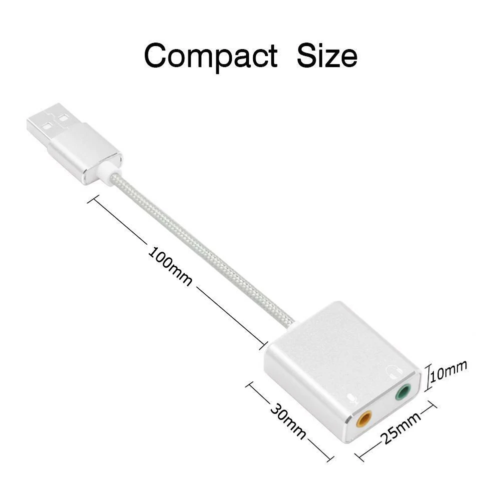 Внешний USB 2,0 3D Виртуальный 7,1 канальный аудио адаптер звуковой карты 3,5 мм для персонального компьютера ноутбука