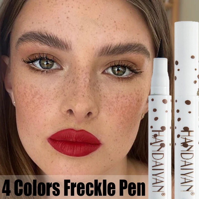 4 Colors Brown Natural Lifelike Freckle Pen Waterproof Face Contouring Dot Spot Long Lasting Makeup Artificial Freckles | Красота и