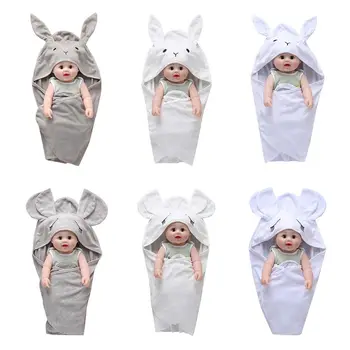 

Baby Sleeping Bag Cute Cartoon Rabbit Ears Autumn Warm Toddle Infant Knitted Stroller Swaddle Wrap Nest for Newborn Kids