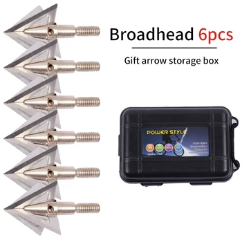

Arrow Head Hunting Tips Archery Fixed 3 Blades Broadhead Arrowhea 6pcs with Arrow box
