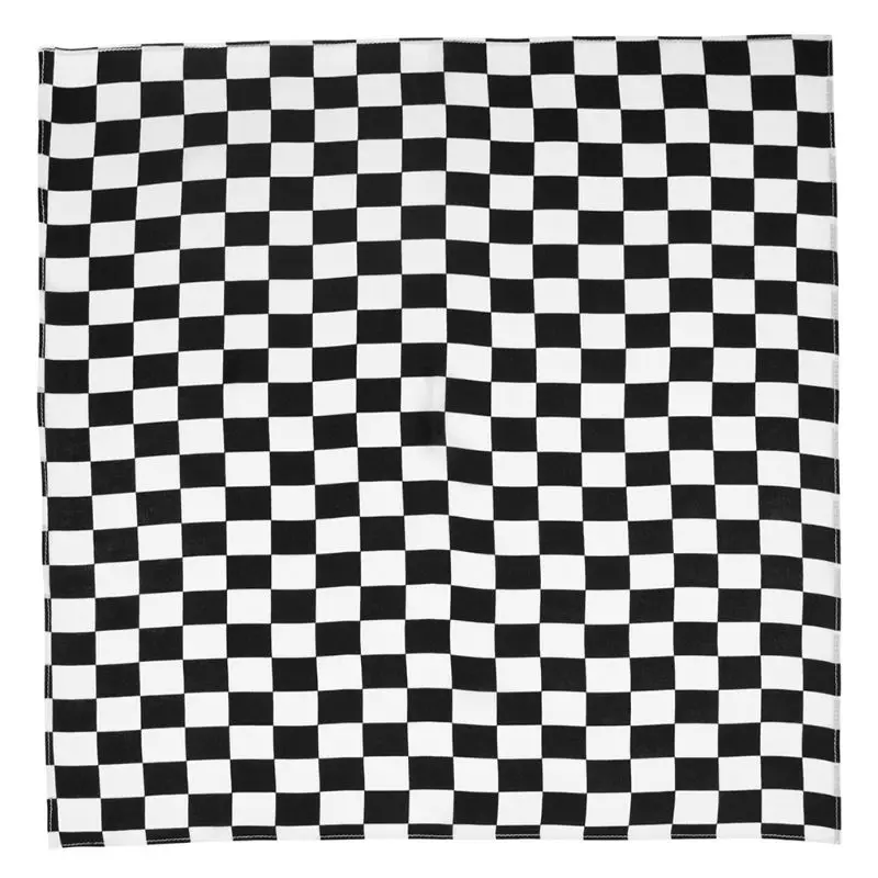 55x55cm White Black Checkered Flag Racing Bandana Unisex Multi-Use Square Headband Motorcycle Outdoor Sports Hair Wrap Wristband |