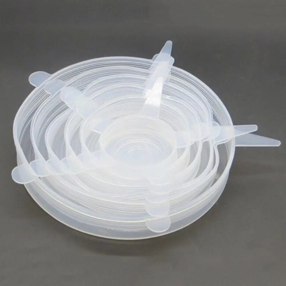 

6PCS/SET Soft Silicone Portable Convenient Bowl Cover Extensible Universal Multifunctional Stretchable Preservative Lids Parts
