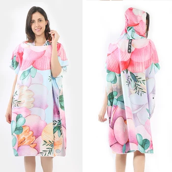 

Beautiful Floral Hooded Towel /Outdoor Fashion Microfiber Fabric Beach towel,Lady Printed Towels/Swimming, Diving Cape Cloak