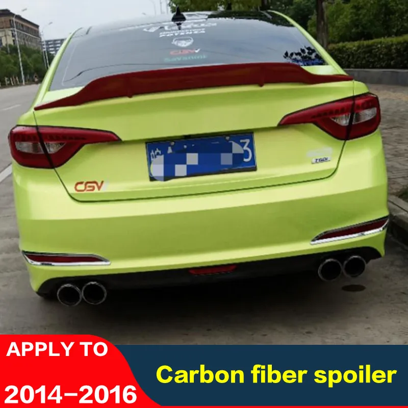 

For Spoiler Hyundai Sonata 2014-2016 carbon fiber Rear lip rear spoiler High quality color spoiler Sonata 9 rear wing Auto parts