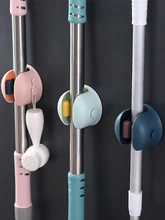 

Mop Broom Holder Wall Mounted Broom Clip Multi-Purpose Umbrella Holders Mop Hooks Self-Adhesive Hooks Anti-Slip Bathroom Kitchen