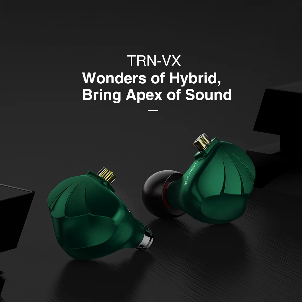 TRN VX 6BA + 1DD Гибридный Металлический в ухо монитор наушники HIFI спортивные головной