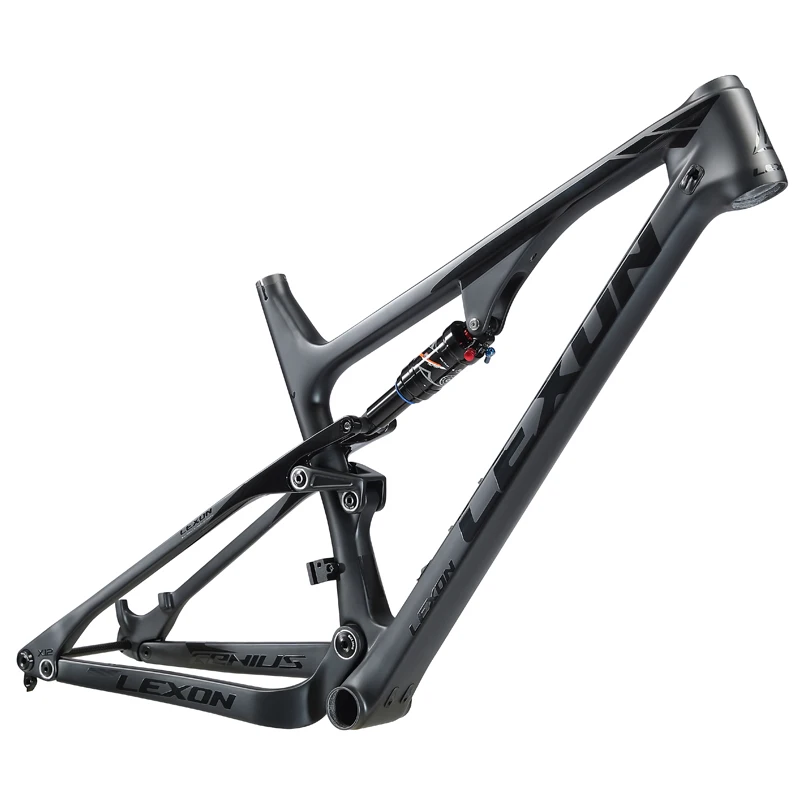 US $560.48 2020 LEXON frame Full Suspension 29er Mountain Bike Frames BB92 Carbon mtb Frame Carbon frame XC frame black color
