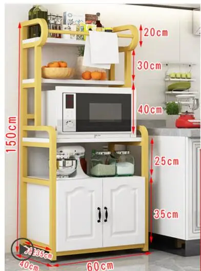 

Kitchen rack floor multi-layer microwave oven rack home multi-function kitchen storage locker space saving