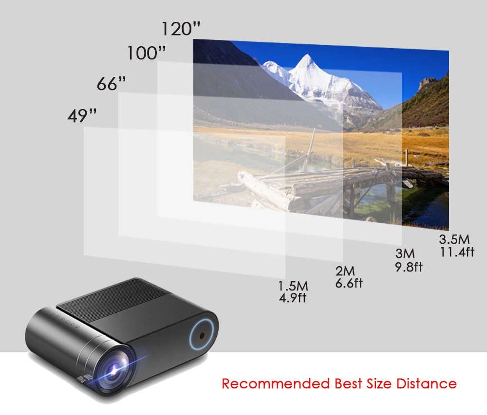 REAL TV YG420 Full HD Projector 3800 Lumens Home Theater Video Beamer Proyector HDMI-compatible VGA AV USB with gift