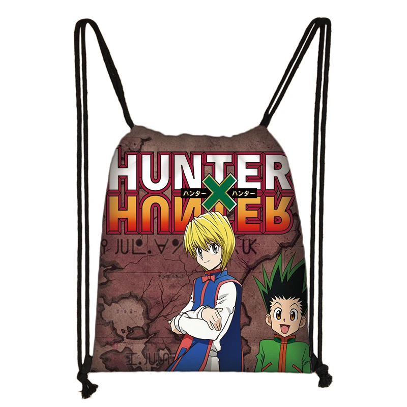 Anime HUNTERxHUNTER Backpack Hunter X Hunter Women Drawstring Bag HXH Killua Zoldyck Gon Freecss Chrollo Girl Storage Travel Bag stylish backpacks for teenage girl Stylish Backpacks