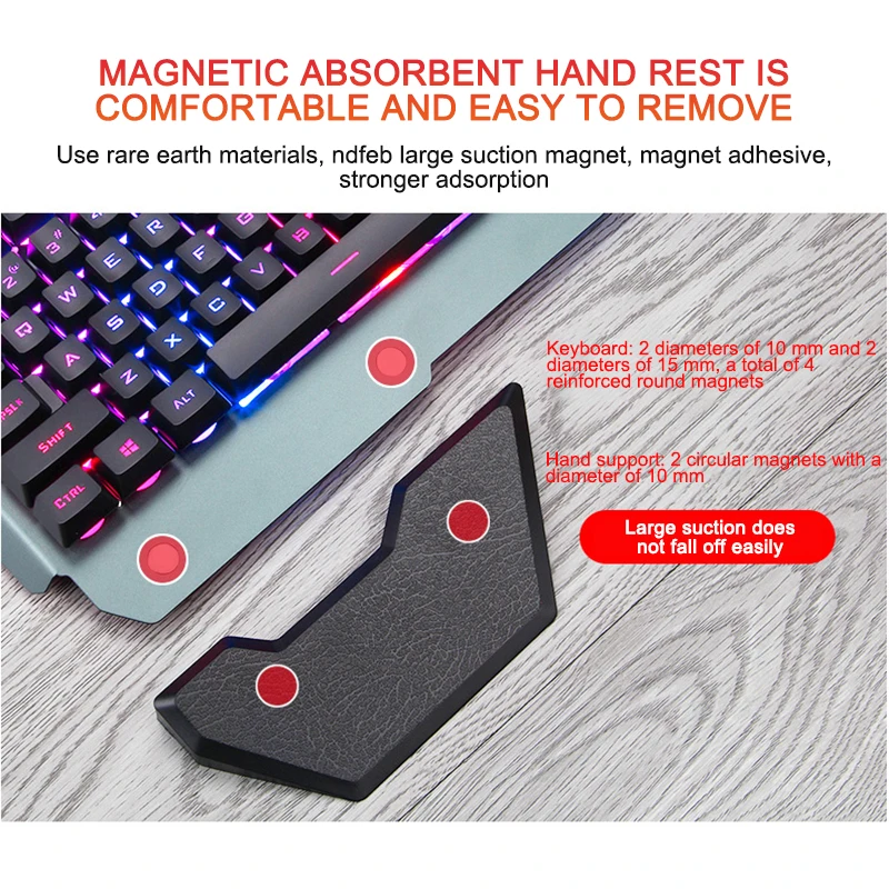 Gaming Mechanical Keyboard Wired Ergonomic Keyboard With RGB Backlight Phone Holder Gamer Keyboard For Tablet Desktop For PUBG