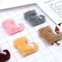 Прошитой подошве; теплые зимние плюшевые Тапочки аксессуары для котенка милые кошачьи заколки повязка на голову Материал детская стильная футболка с изображением персонажей видеоигр Обувь для кошек аксессуары