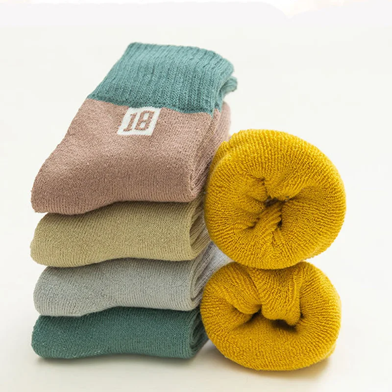 5Pairs/lot Infant Baby Socks for Girls Cotton Kids Children Winter Warm Newborn Boy Toddler Thick Socks Baby Clothes Accessories