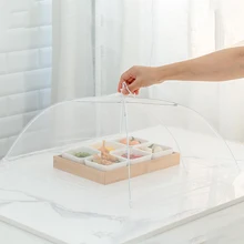 Прозрачная сетчатая пищевая крышка многоразовая Складная пищевая сетка палатка зонтик для пикников на открытом воздухе барбекю еда фрукты