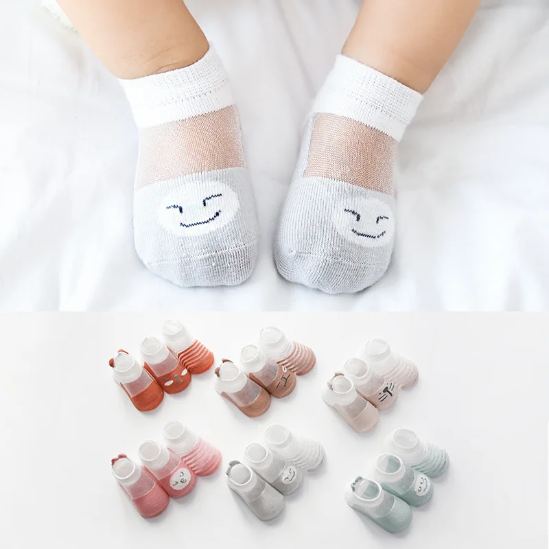 Детские носки летние тонкие дышащие носки для малышей с героями мультфильмов мягкие детские носки без костей короткие носки для детей