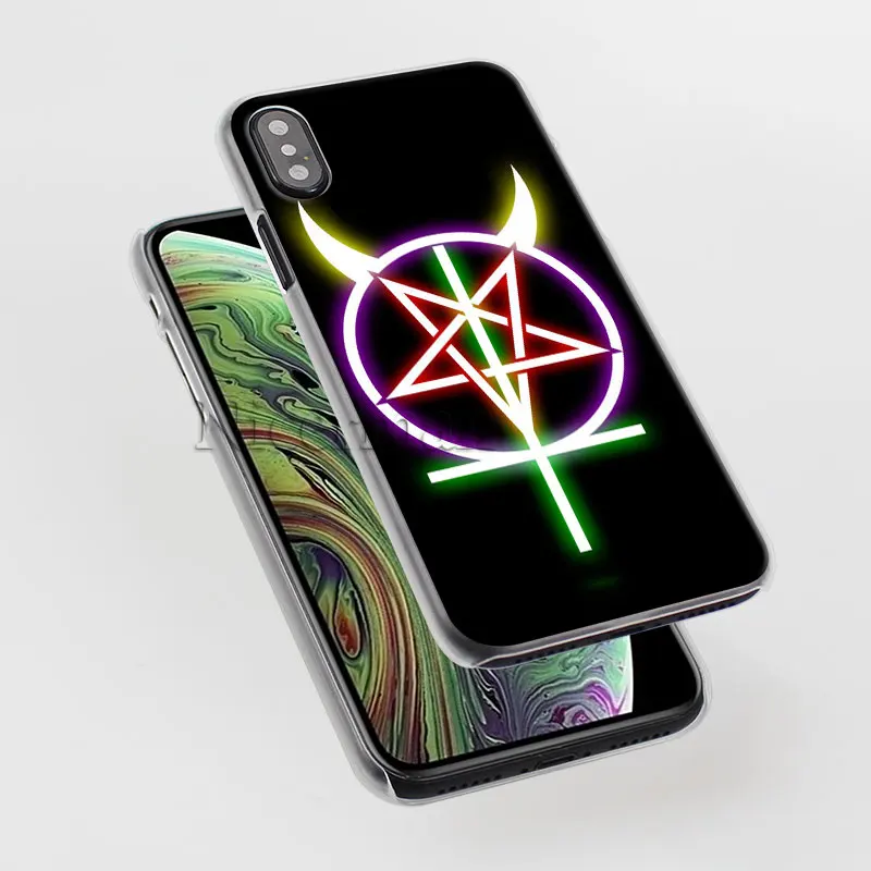 Чехол для телефона Pentagram 666 Demonic Satanic для Apple iPhone X XR XS 11 Pro Max 7 8 6 6s Plus 5 5S, Жесткий Чехол