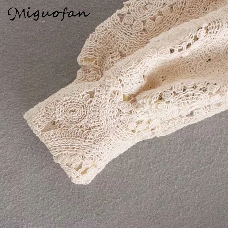 Miguofan женская блузка с вырезами рубашка на шнуровке укороченная Элегантная
