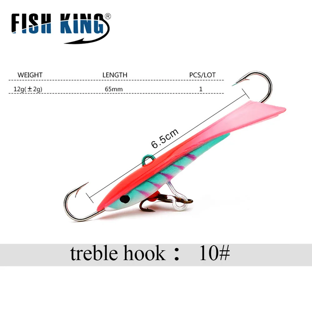 FISH KING 1 шт., 12 г/6,5 см, приманки для подледной рыбалки, зимняя приманка-стабилизатор, жесткая приманка для рыбалки, Свинцовые Приманки