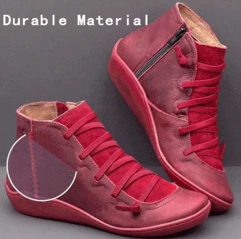 New Ankle Boots Dropshipping 2020 Autumn Vintage Lace Up Women Shoes Comfortable Flat Heel Female Short Womens | Обувь