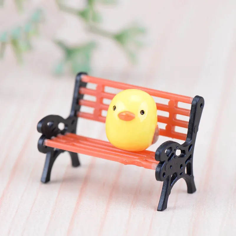 

1pcs Mini Garden Ornament Miniature Park Bench Craft DIY House Decor Bench Model