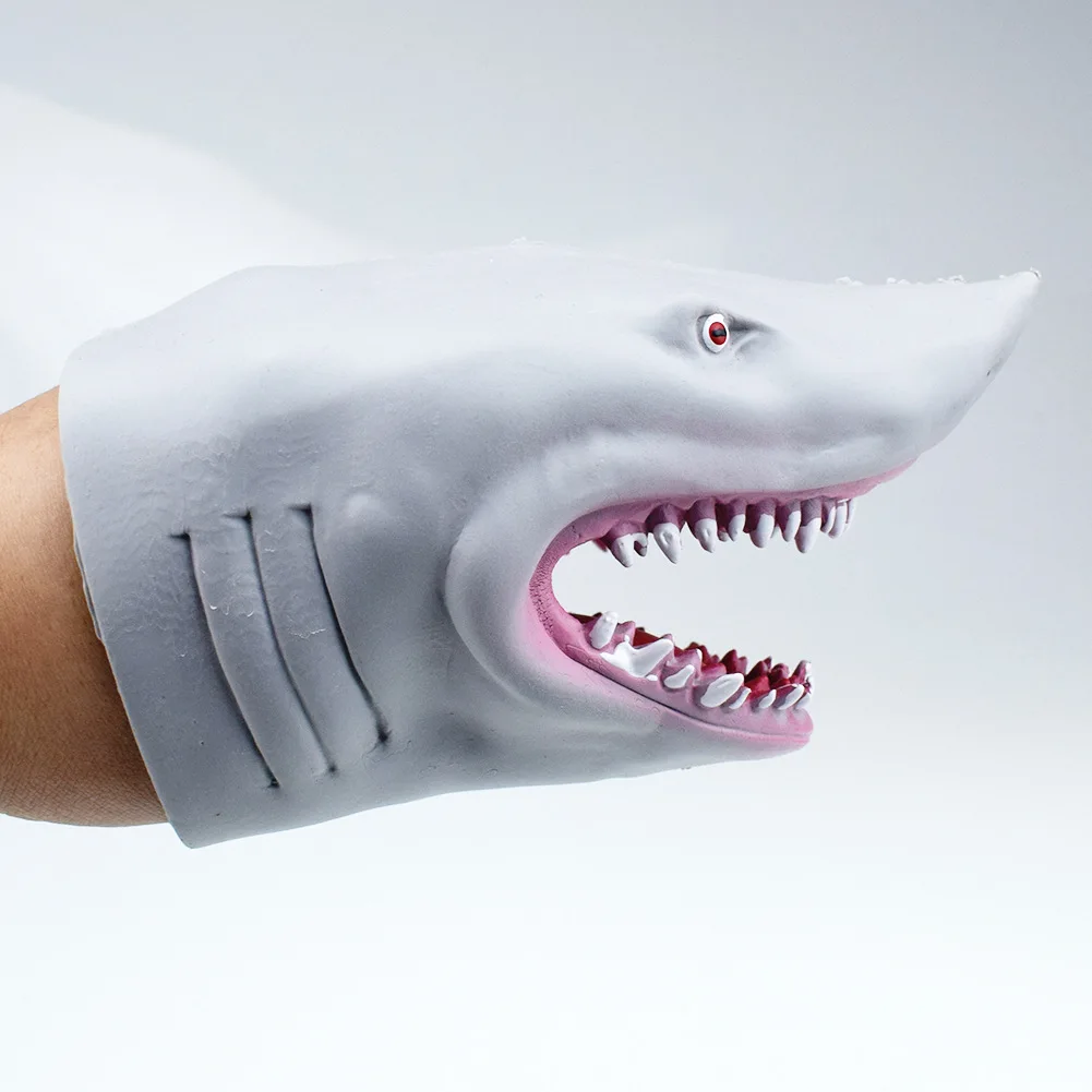 

TPR Environmentally Friendly Plastic Gray Shark Hand Puppet Gloves Toy Storytelling Doll Props AliExpress