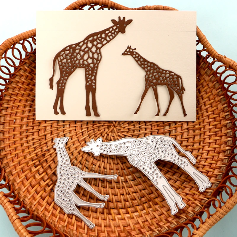 DUOFEN металлические штампы Жираф дикий трафарет животных DIY Записки бумажный альбом 2021 Новый