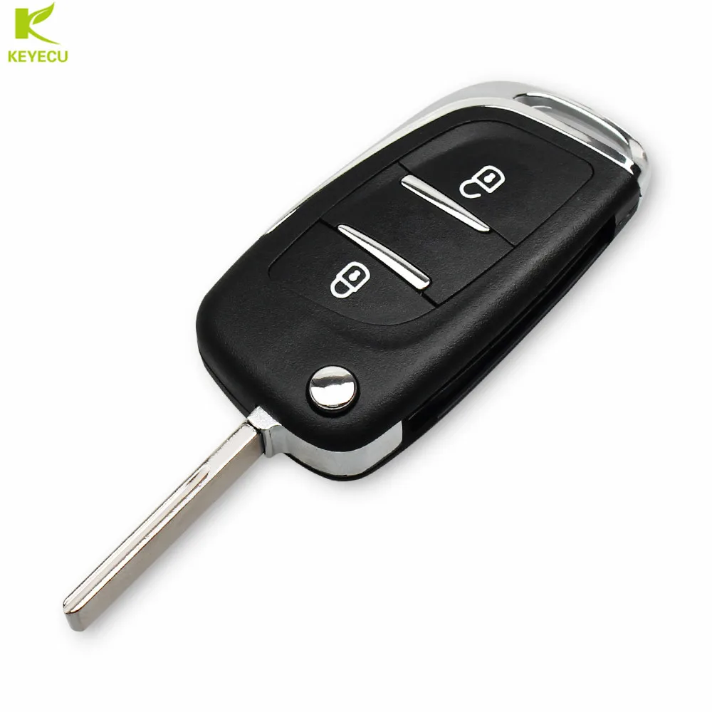 Замена KEYECU DS Стильный флип дистанционный ключ 2 кнопки 433 МГц ID46 чип CE0523 для peugeot 207 307 308 407 Citroen C4/C5/C6/C8 - Количество кнопок: HU83 (with Groove)