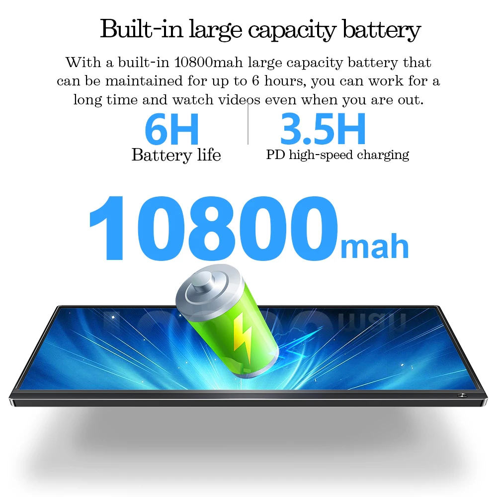 ͸ ޴ , UPERFECT ׷̵ 15.6 &IPS HDR 1080P FHD ,  10800mAh ͸   ũ  ɾ