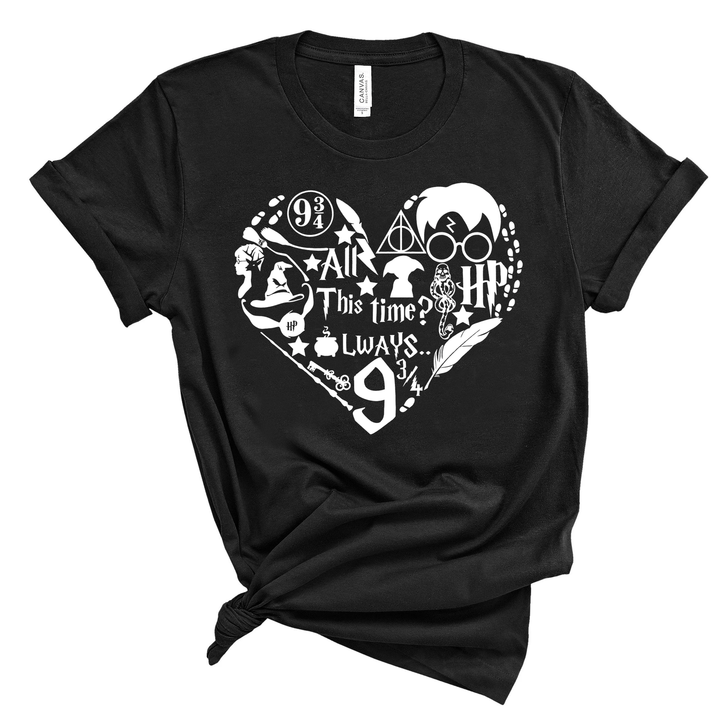 Hogwarts-Camisa de viaje familiar, camisa de película inspirado en HP Magic Wizard World Always 9 3/4, camisetas informales con gráfico divertido de Wizard